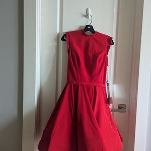 NWT Leena for Mac Duggal red beaded Dress 8 holiday dress